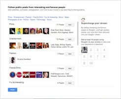 People organized by categories on Google+