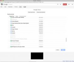 Google docs listing inside hangouts