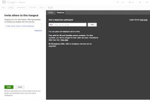 Google+ hangout invite by Telephone