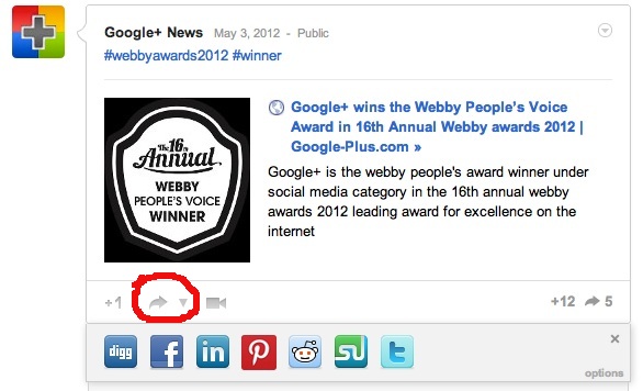 Share Your Google+ Posts With Other Social Networks and Sites : Facebook, Twitter, Pinterest, Linkedin, Stumbleupon and More!