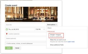 Schedule a hangout via google+ events