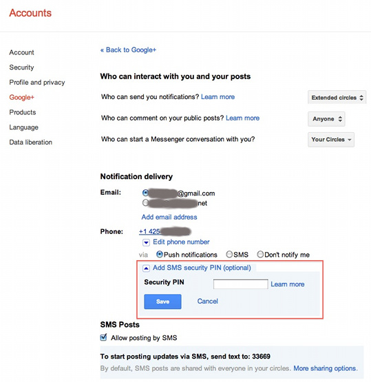 How to Secure Your Google+ Posts by Sms From Sms Spoofing and Attacks?