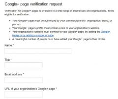 verified profile google+ page request form