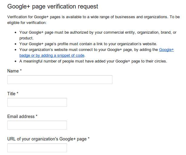 How to Request for Google+ Page Verification (Verified Profile Seal)?