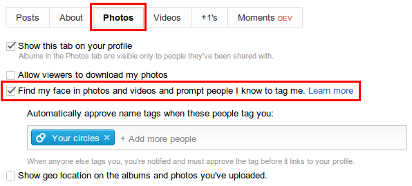 How to Disable Face Tagging (Aka Find My Face) in Google+?