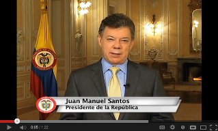 Mr. Juan Manuel Santos President of Columbia Invites for an Google+ Hangout [Video]