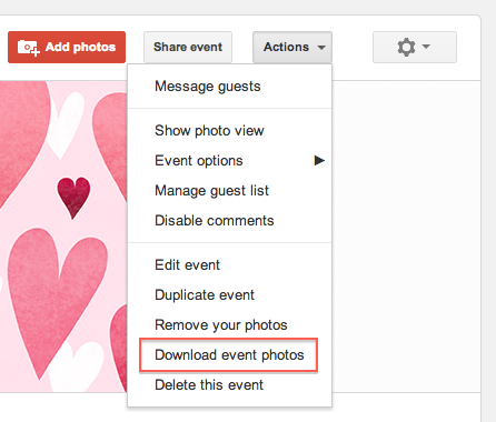 Now Download All Photos From Google+ Events With the Click of a Menu!