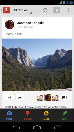 android 3.6 and iphone 4.3 google+ app