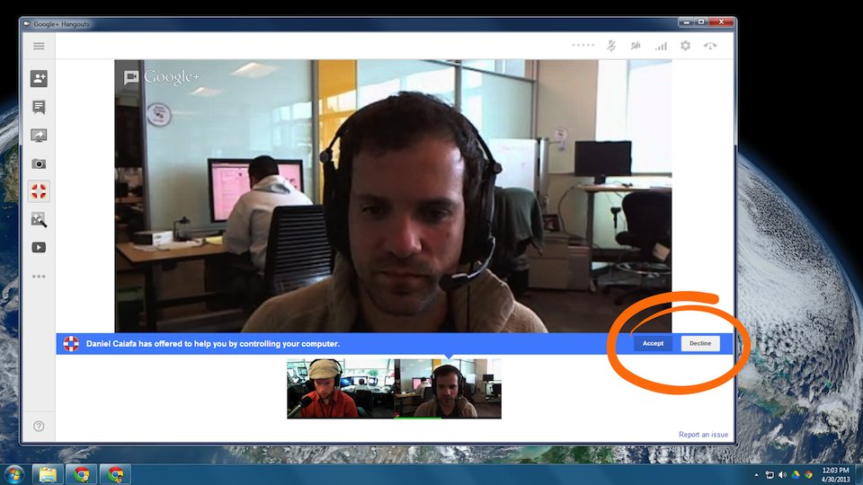 remote desktop hangouts app