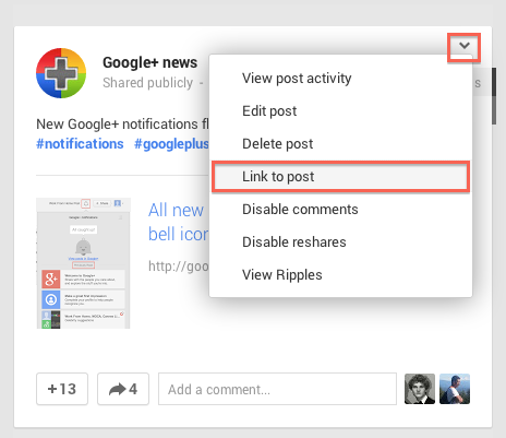 Three Quick Ways to Get Permalinks for Any Google+ Post