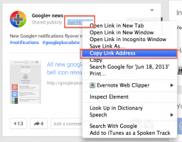 Google+ post permalink by right click
