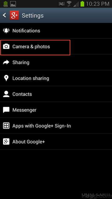 Touch Camera & Photos option