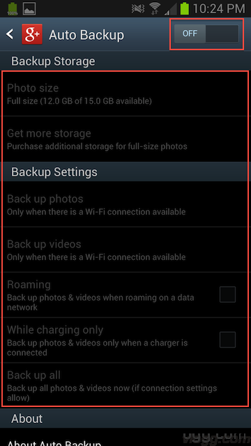 Disable Auto Backup in Android