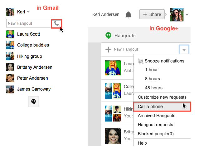 Now Make Free Phone Calls From Gmail and Hangouts Web App, It’s Back!