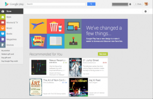newly designed playstore home page