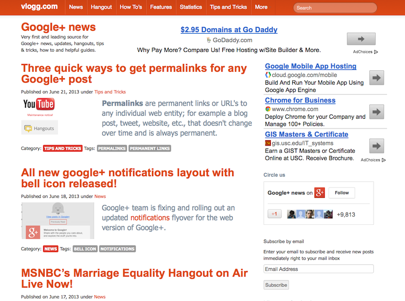 vlogg.com new site for google+ news