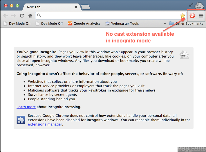 google chrome incognito isnt working with right click