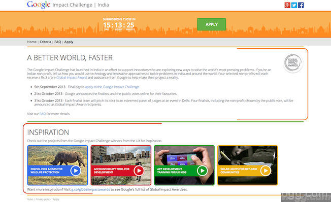 Google Impact Challenge Calling for Innovators to Win $500,000 for Their Non-Profits