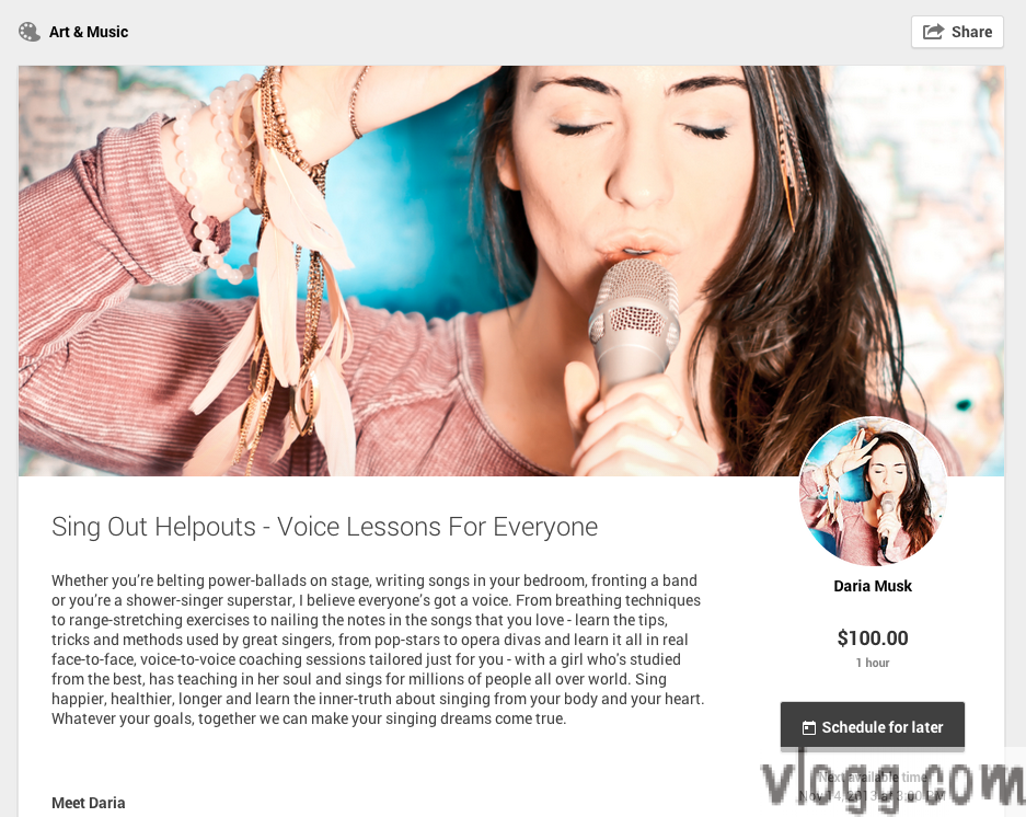 Daria Musk Is Offering Voice Lessons via Google Helpouts