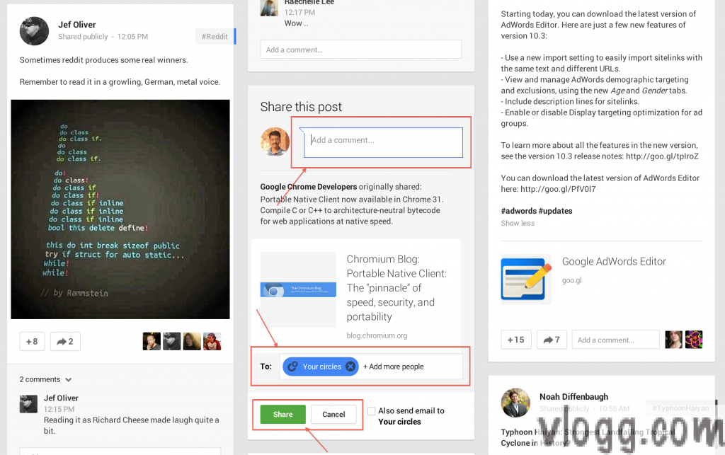 Google+ Introduces Inline Sharing of Posts