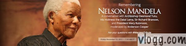 Digital Eulogy for Nelson Mandela via Google+ Hangouts Tomorrow by Dalai Lama and Others