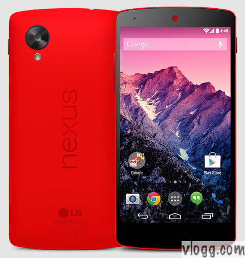 Google Nexus 5 Bright Red Android Phone with Kit Kat 4.4 on Play Store [images: Google Playstore]