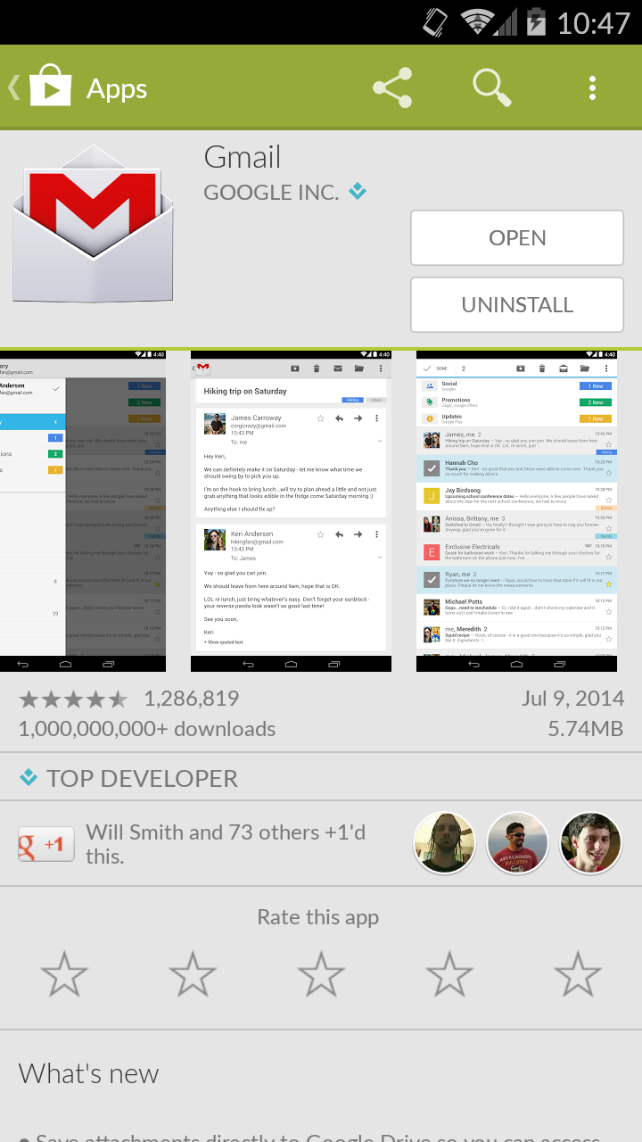 GMail Android App version 4.9 released