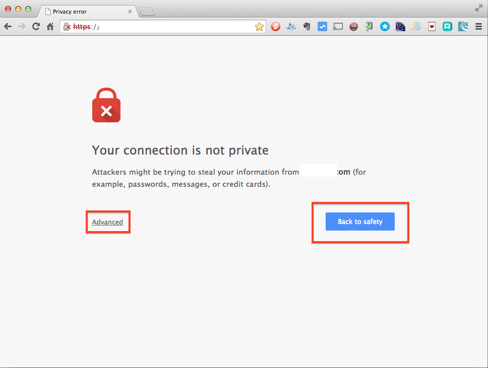 google chrome privacy error