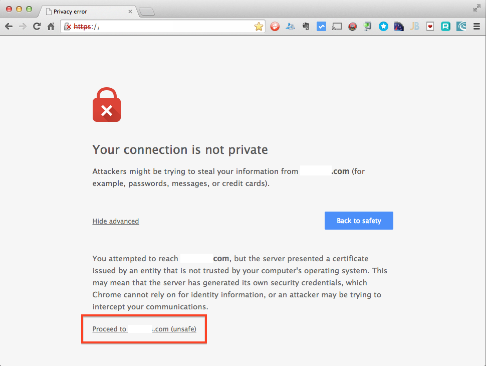 google invalid security certificate
