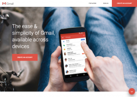 New Gmail Material Design LandingPage