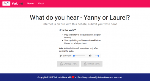 Yanny or Laurel What Do you hear, Vote Internet Debate
