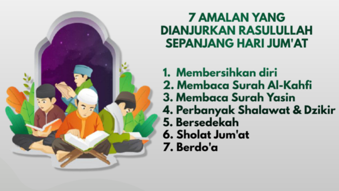 7 Amalan yang dianjurkan Rasulullah Sepanjang Hari Jum’at