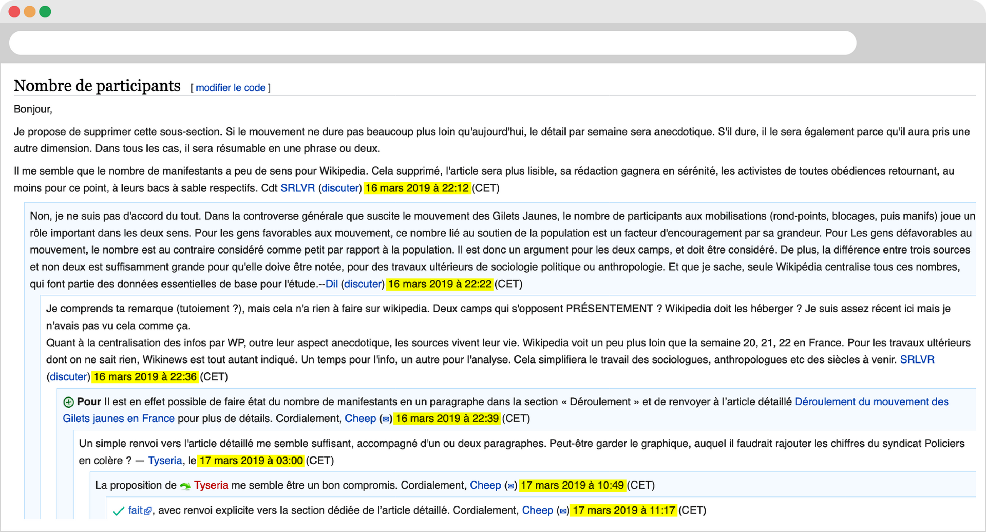 Déroulement du mouvement des Gilets jaunes — Wikipédia