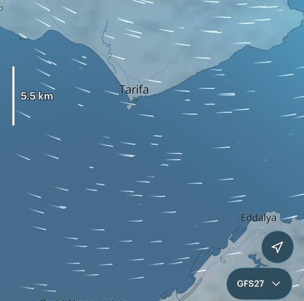 GFS27 wind forecast for the Strait of Gibraltar