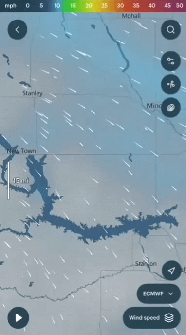 Switching the wind model on the map from ECMWF to HRRR