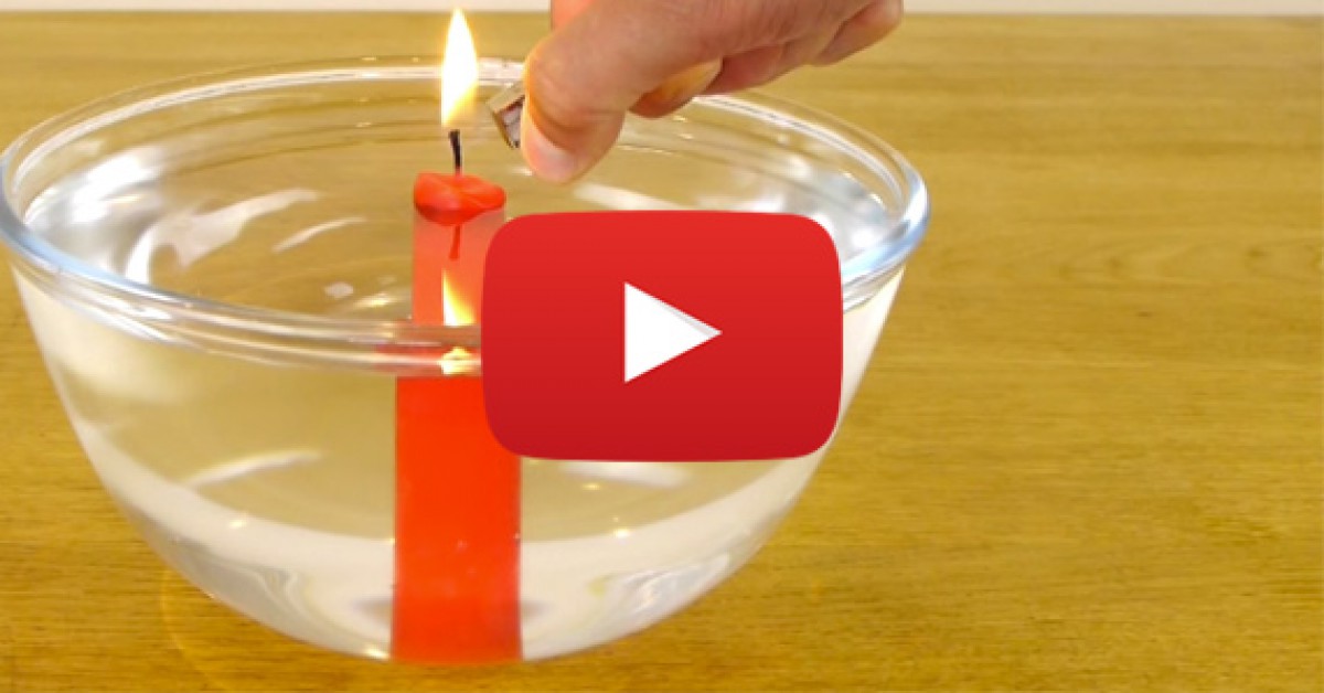 Burn a Candle Underwater Cool Science Experiment