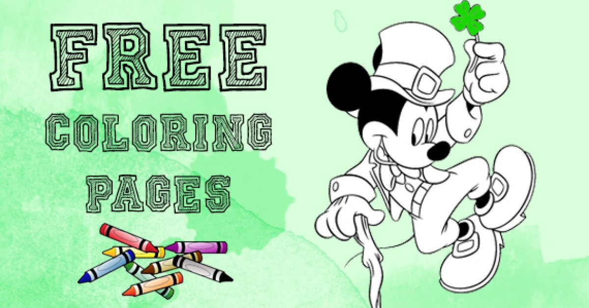 Printable Mickey Mouse St Patrick S Day Coloring Pages