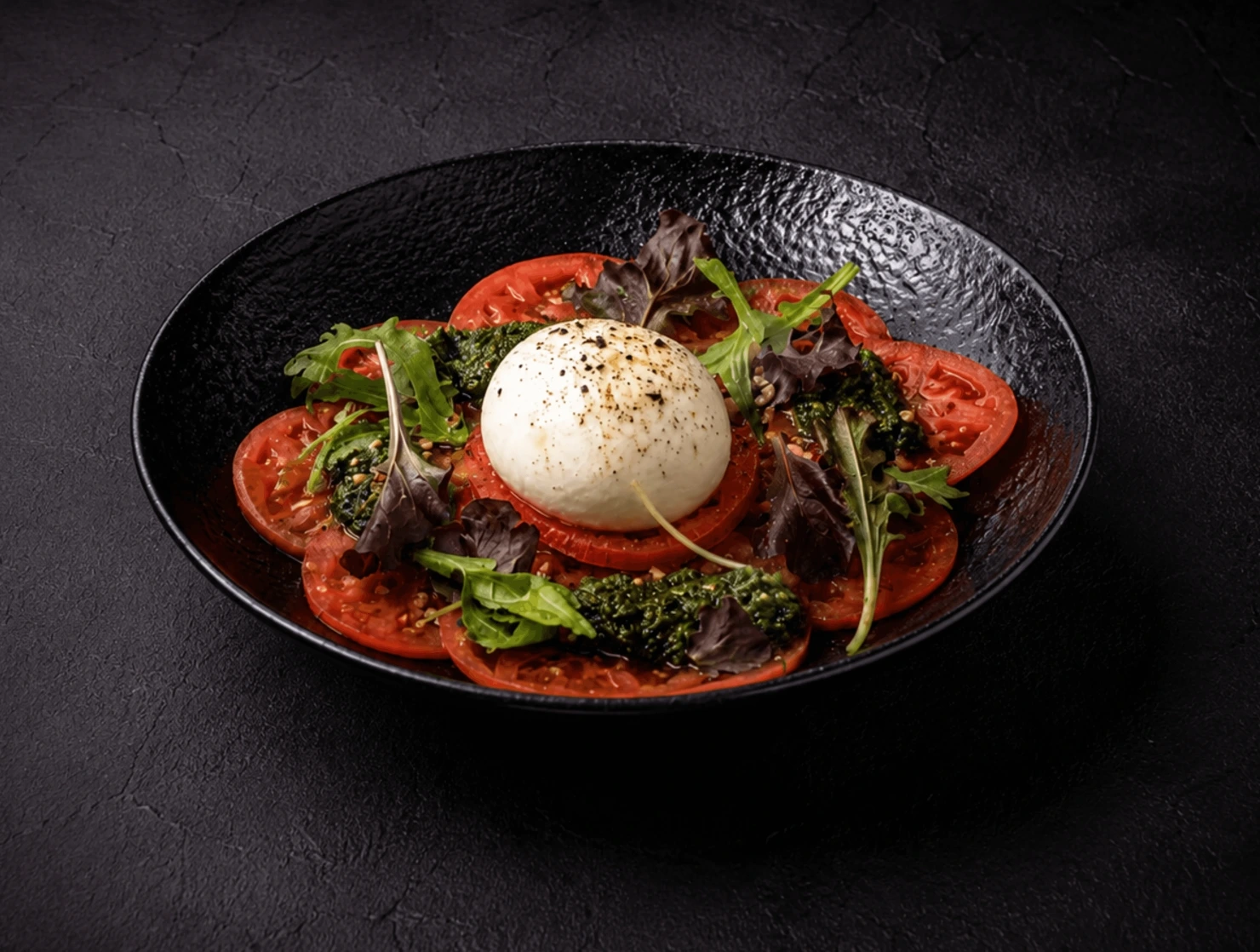 SALADE DE BURRATA AU PESTO