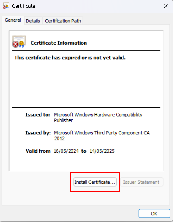 Install Certificate