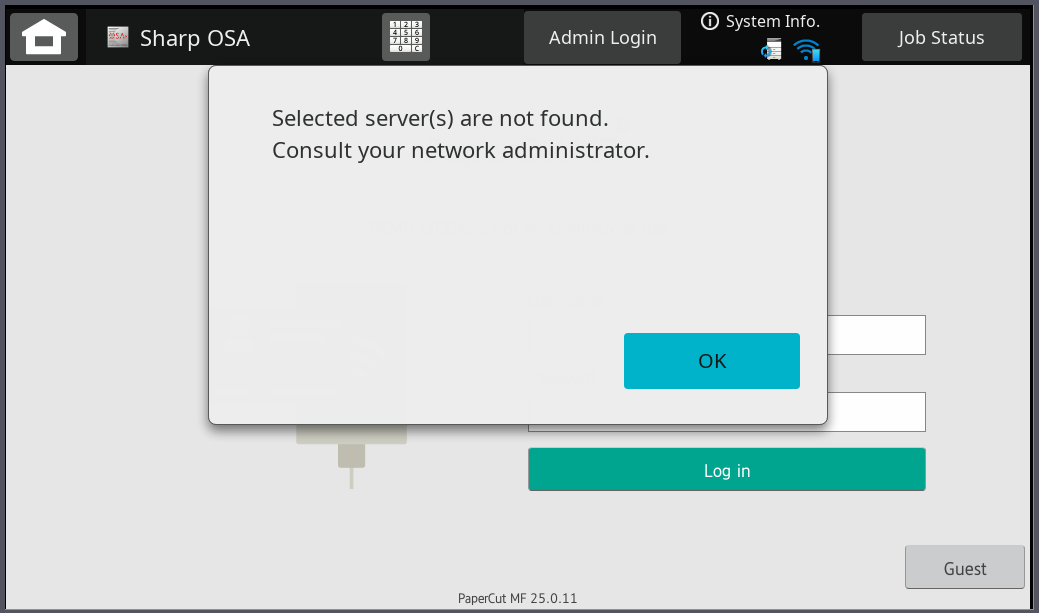 Selected servers are not found