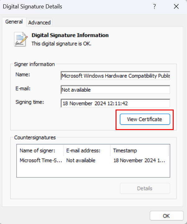 View Certificate