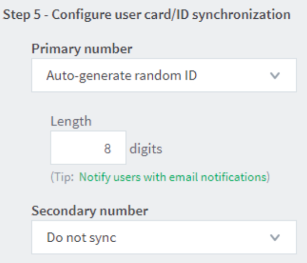 Configure User Card/ID Sync