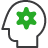 brain with cog thinking icon