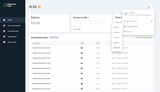 Localization in User Portal