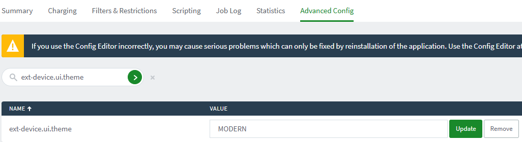 PaperCut MF Device Options Config Key Per Device