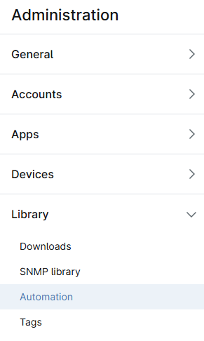 NinjaOne Administration Sidebar menu
