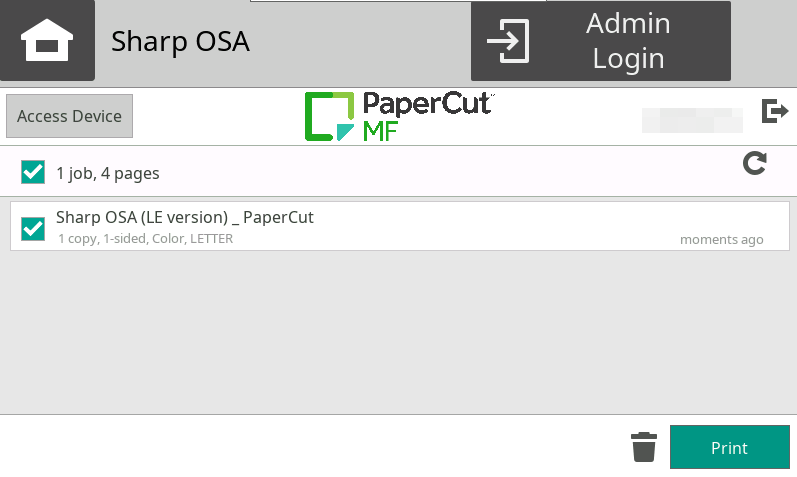 Sharp OSA LE print release