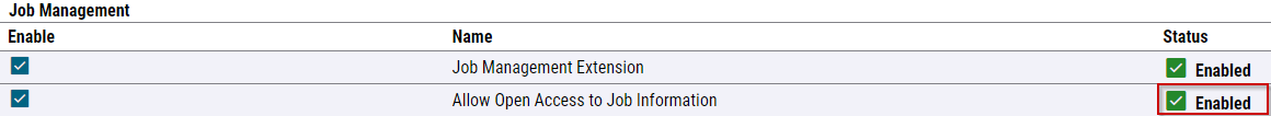 Allow Open Access to Job Information