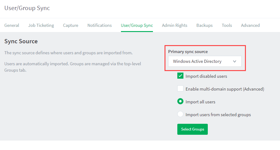 Default Active Directory connection.