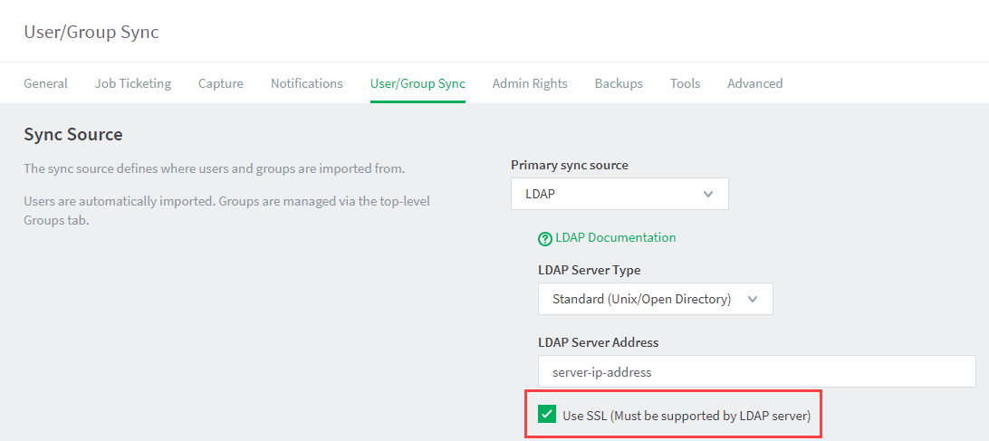 LDAP SSL Connection Setting